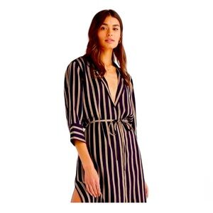 7 of All Mankind Striped Midi Dress